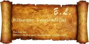 Biburger Leonidász névjegykártya